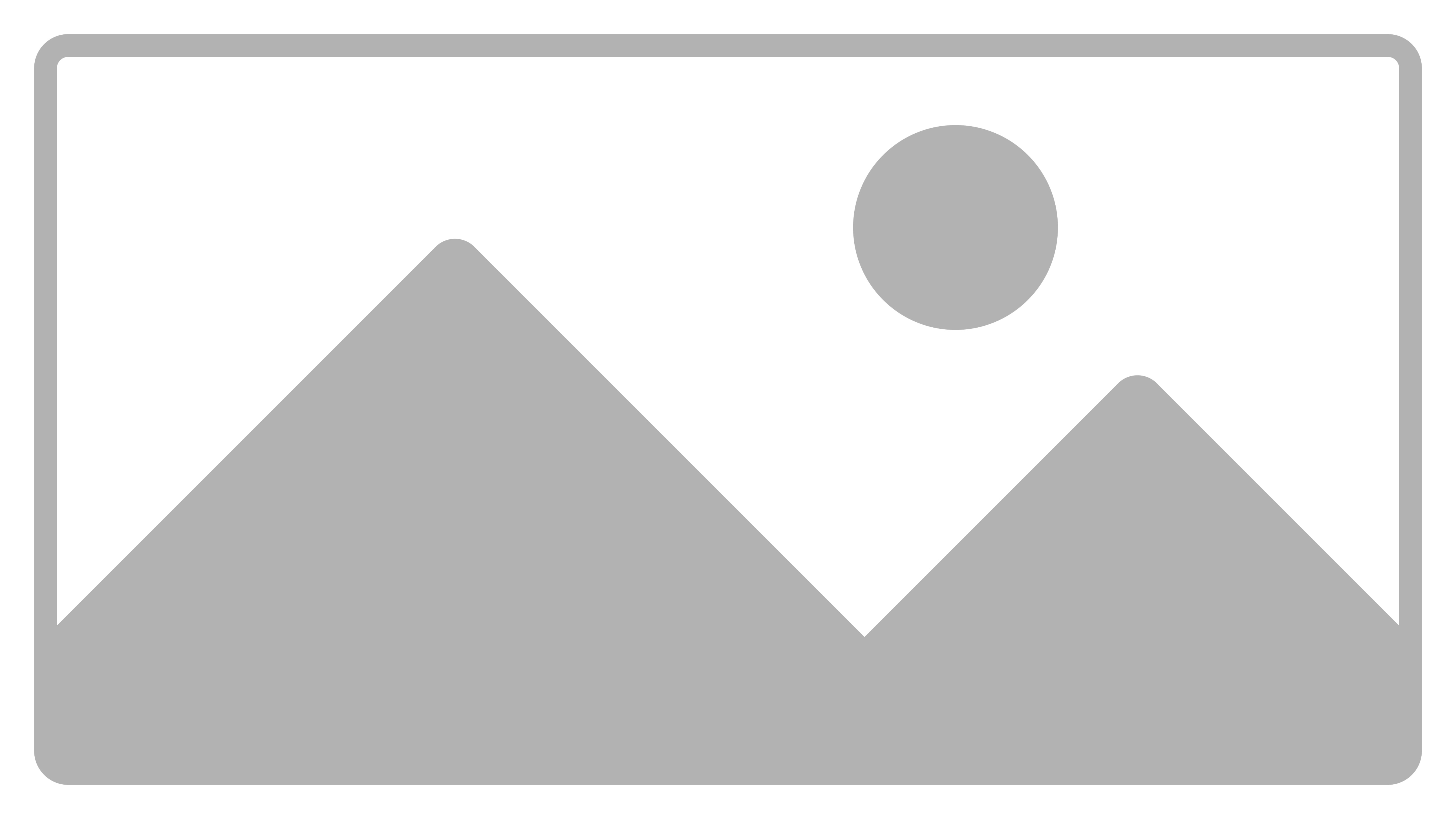 Graues Platzhaltersymbol mit Bergen und Sonne auf weissem Hintergrund